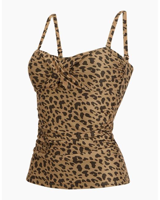 Regatta Brown Ladies Aceana Iii Leopard Print Tankini Top