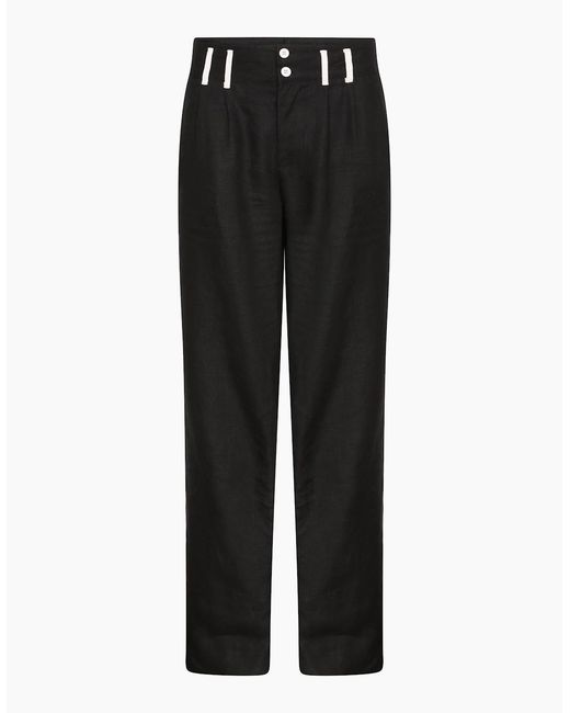 No Emotions UK Black Linen Trousers