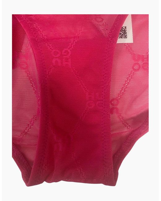 Boss Pink Sporty Logo Lace Brief, Bright