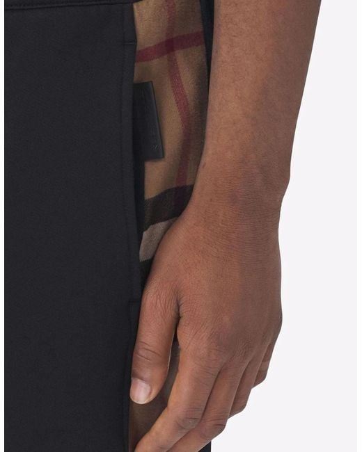 Burberry Blue Check Panel Jogging Pants for men