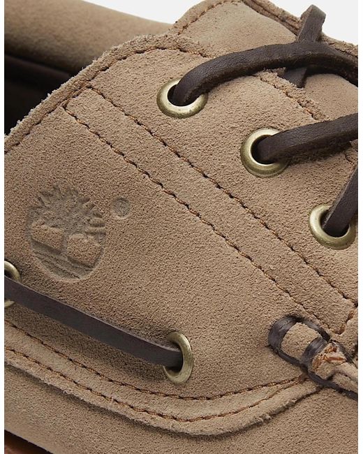 Timberland Brown Authentic 3-Eye Lug Boat Shoe for men