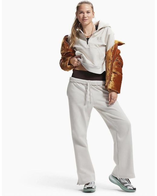 Under Armour White Icon Vida Fleece Tracksuit Bottoms