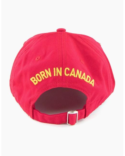 DSquared² Pink Patch Caten Twins Square Embroidered Baseball Cap for men