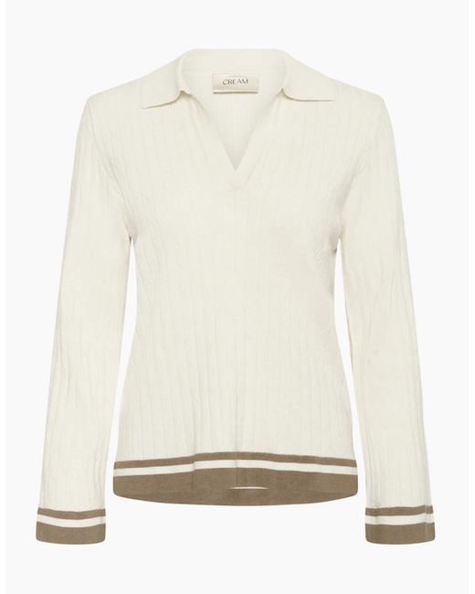 Cream Natural Villea Polo Top