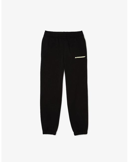 Lacoste Black Solid Patterned Elasticated Cuff Slim Joggers
