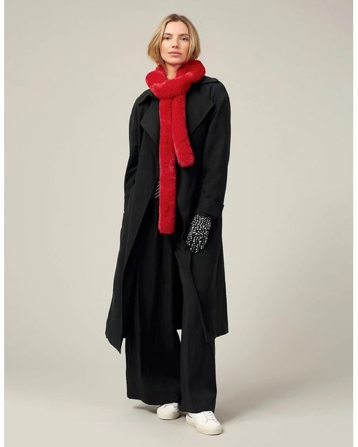 Nooki Design Red Pasha Faux Fur Scarf