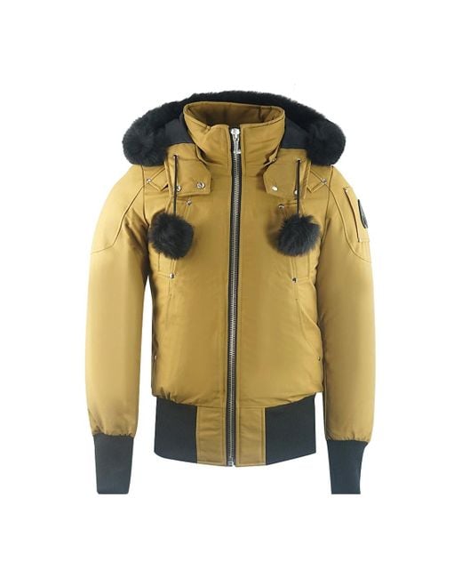 Moose Knuckles Debbie Bomber Down Jacket in Yellow | Lyst UK