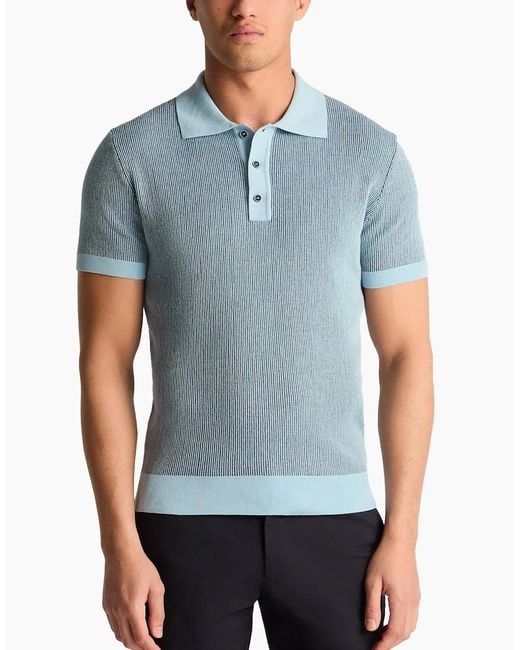 Remus Uomo Blue Knitted Polo Shirt for men