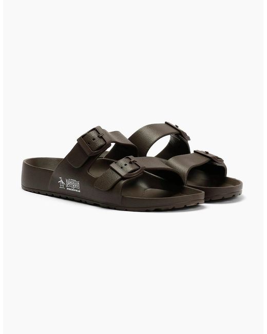 Original Penguin Brown Penguin Eden Chocolate Sandals for men