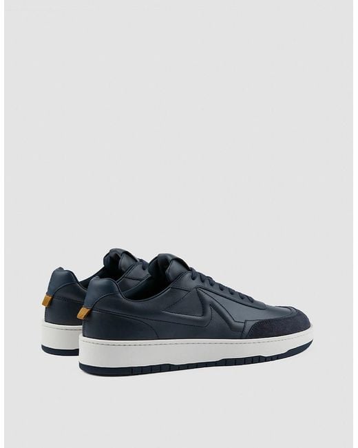 Paul & Shark Blue Club Riviera Leather Sneakers for men