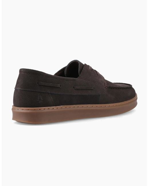 Hush Puppies Brown Madden Boat Shoe Leather Chocolate Boat Shoes for men