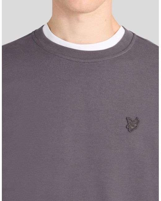 Lyle & Scott Gray Superfine Cotton Crew Neck Sweatshirt for men