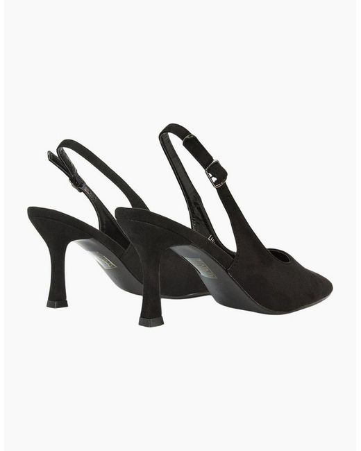 XY London Black Ladies Valerie Sling Back High Stiletto Heel Court Shoes