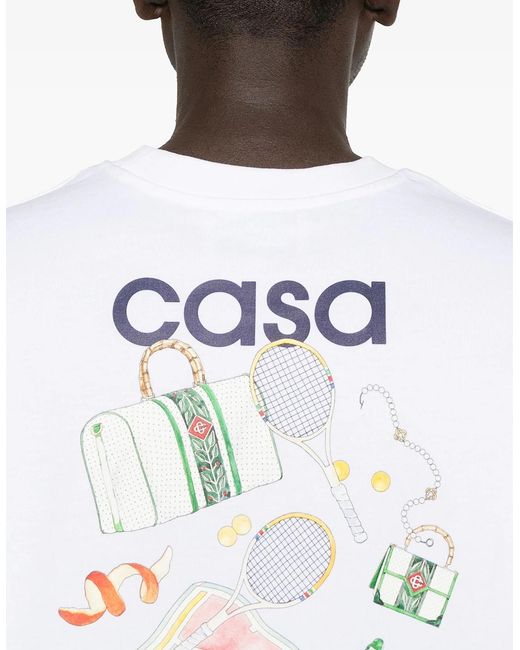 Casablanca White Equipment Sportive Cotton T-Shirt for men