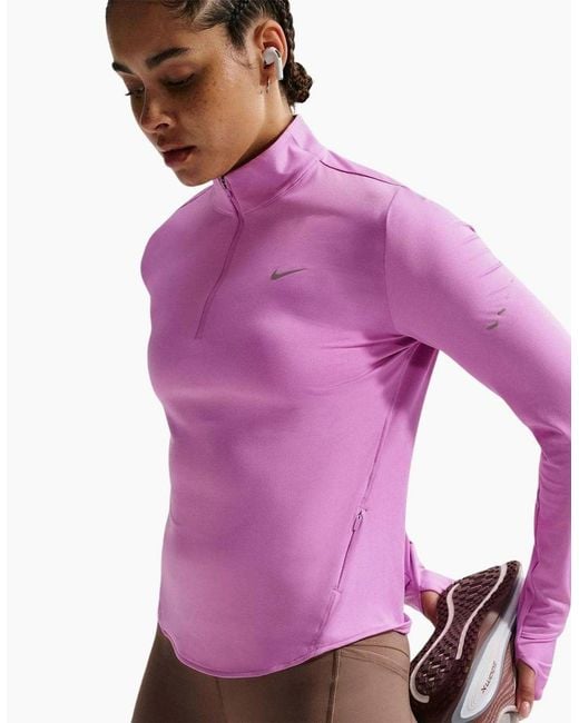 Nike Pink Ladies Swift Quarter Zip Running Top