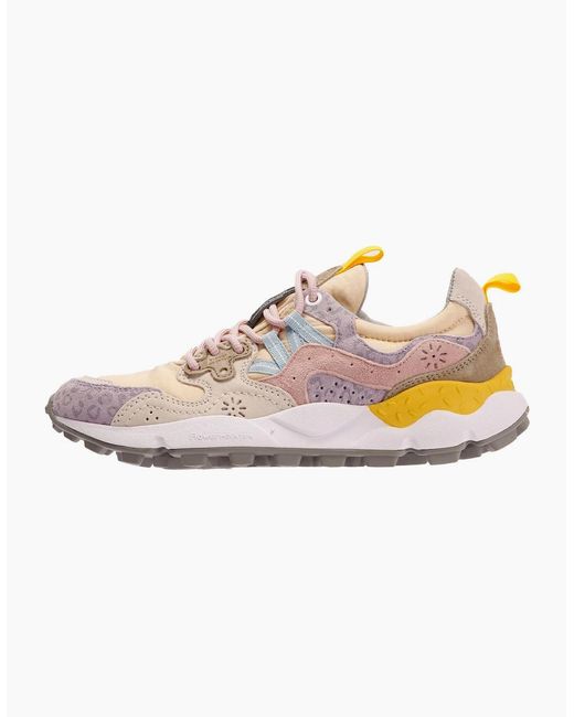 Flower Mountain White Yamano 3 Lilac/Blush/Cream Trainers