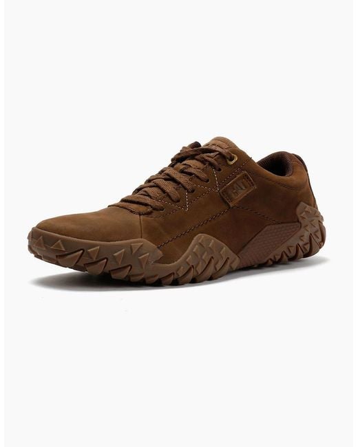 Caterpillar Brown Gridlock Lo Tumbled Nubuck Carafe Lace-Up Shoes for men