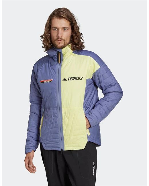 Adidas Blue Myshelter Primaloft Hooded Padded Jacket Me for men