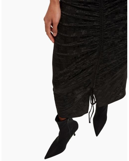 Ted Baker Black Sherlay Jacquard T Bodycon Gathered Dress