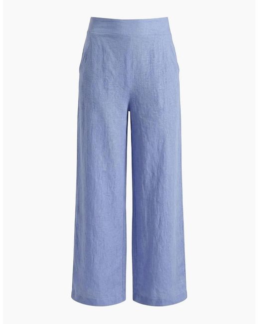 James Lakeland Blue Relaxed Linen Trousers