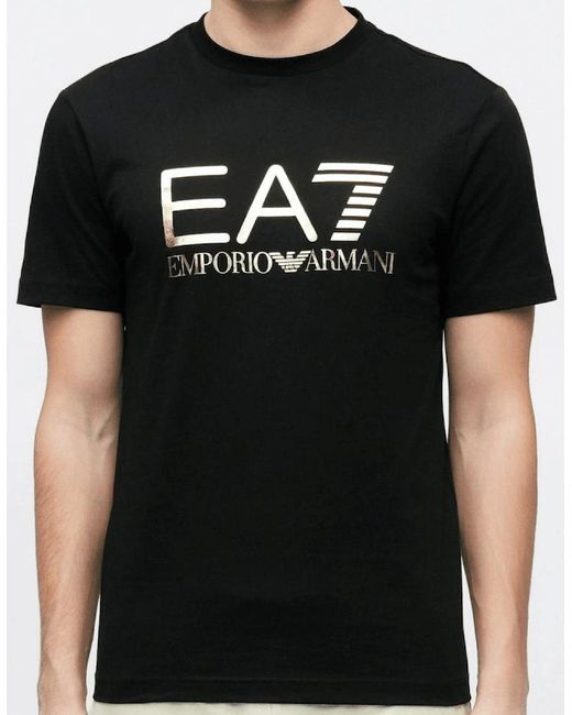 EA7 Black Foil Logo/ T-Shirt for men