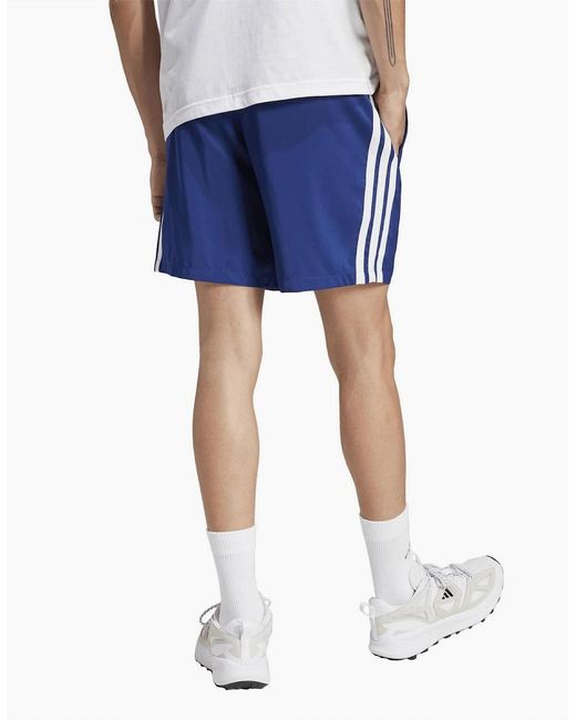 Adidas Blue Essentials 3 Stripes Shorts for men