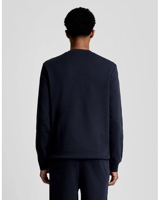 Lyle & Scott Blue Sports Tape Crew Neck Sweatshirt for men