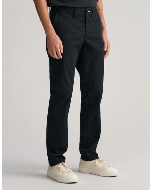 Gant Blue Slim Fit Twill Chinos for men