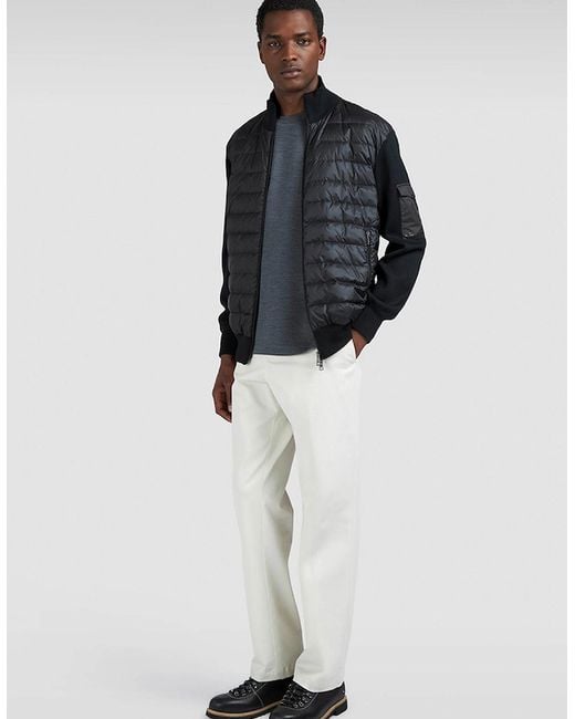 Paul & Shark Black Ultralight Hybrid Zip-Up Sweater for men