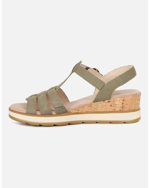 Caprice Metallic Explore Wedge Heel Sandals