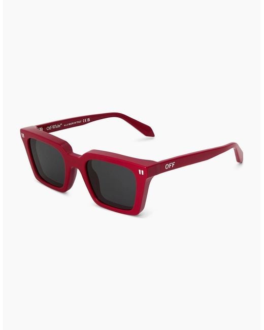 Off-White c/o Virgil Abloh Red Reno Rectangle Full Rim Sunglasses for men