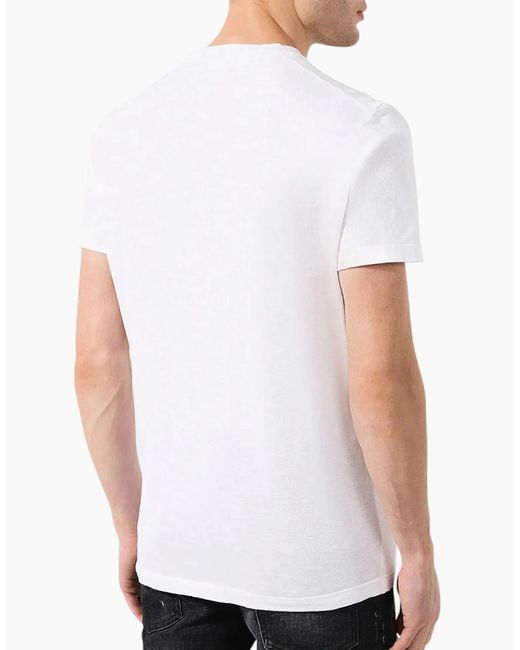 DSquared² White T Shirts Shorts Sleeve Crew Neck Casual Cotton Tops for men