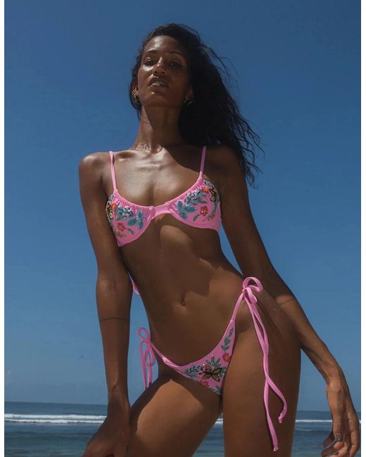Oceanus Blue Los Angeles Low Coverage Bikini Bottom