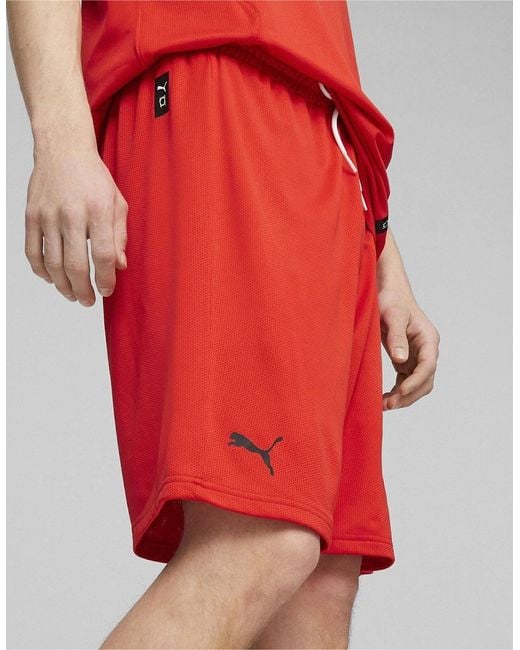 PUMA Red Hoops Team Practice Basketball Shorts for men