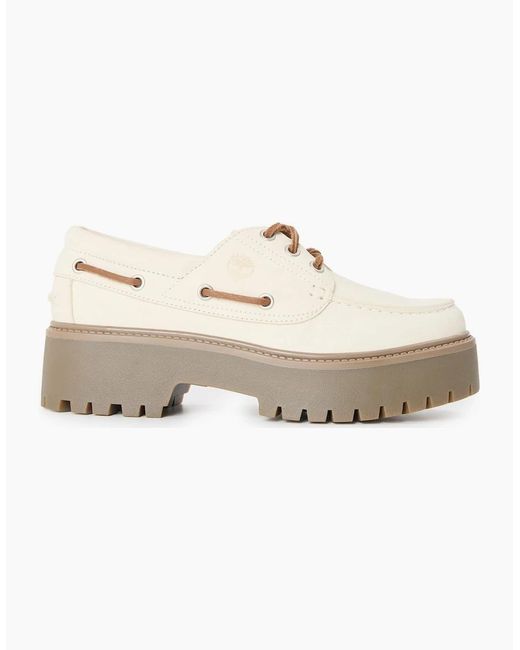 Timberland White Stone Street Natural Nubuck Boat Shoes