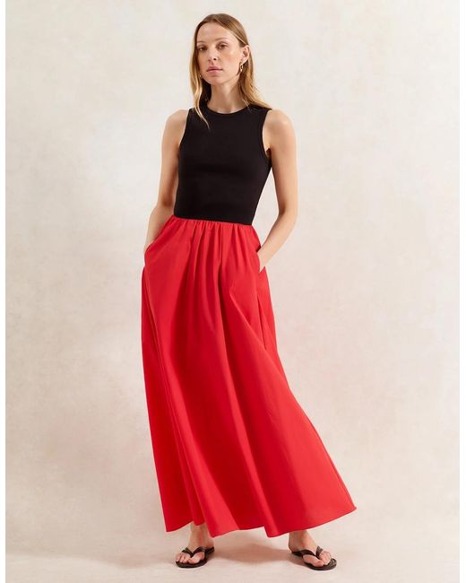 Ro&zo Red Cotton Poplin Skirt