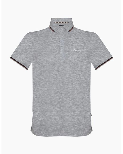 Aquascutum Gray Brand Logo Polo Shirt for men