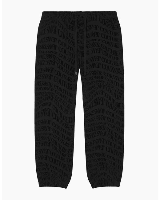 Versace Black Regular Fit Liquify All Over Logo Tracksuit for men