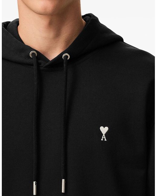 AMI Black Loopback Jersey Adc Hoodie for men