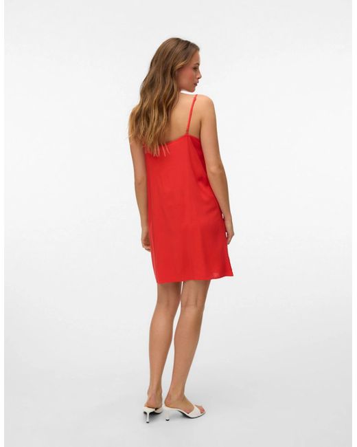 Vero Moda Red Easy Joy Short Singlet Dress Fiery