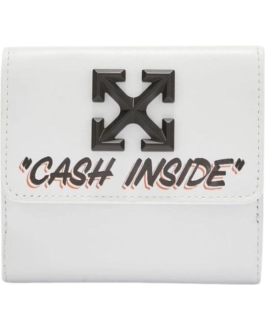 Off-White c/o Virgil Abloh Metallic Quote Logo Jitney French Purse