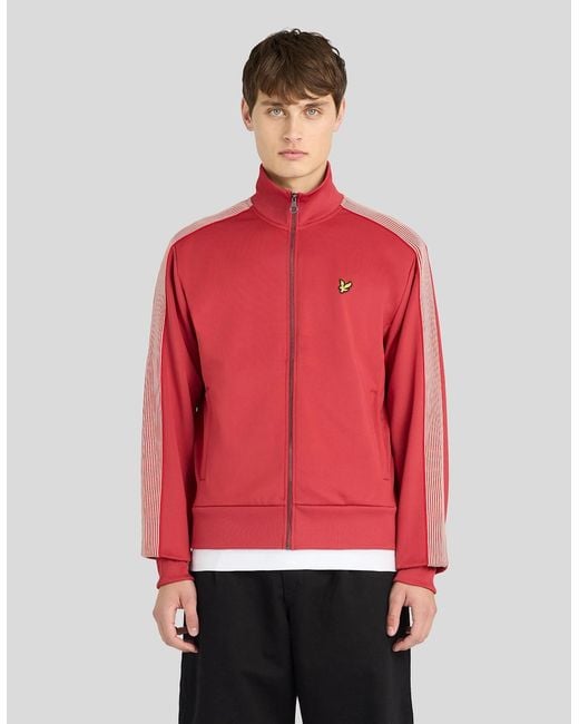 Lyle & Scott Red Striped Taped Track Jacket for men