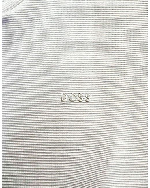 Boss White Rib Taupe T-Shirt for men