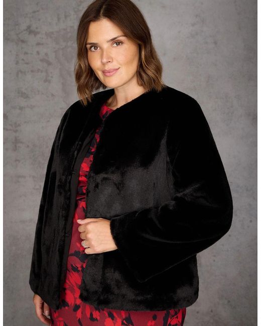 Live Unlimited London Red Faux Fur Jacket