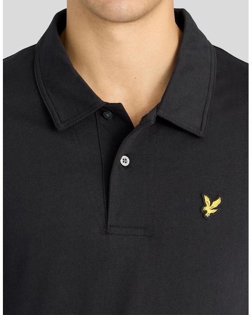 Lyle & Scott Black Relaxed Cotton Jersey Polo Shirt for men