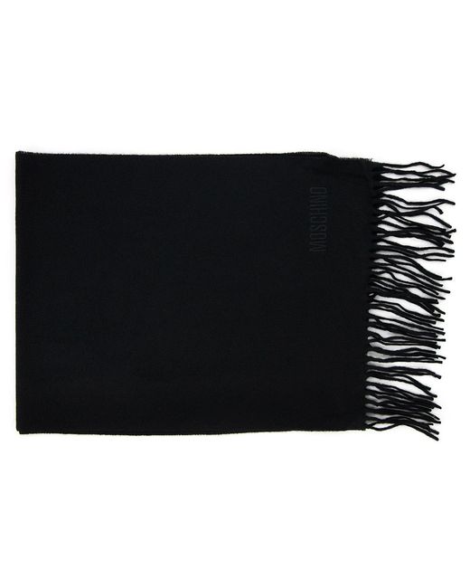 Love Moschino Black Sciarpa Knitted Logo Scarf for men