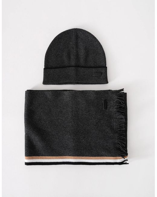 Boss Black Boss Henzo Hat & Scarf Gift Set for men