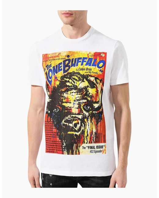 DSquared² White T Shirts Shorts Sleeve Crew Neck Casual Cotton Tops for men