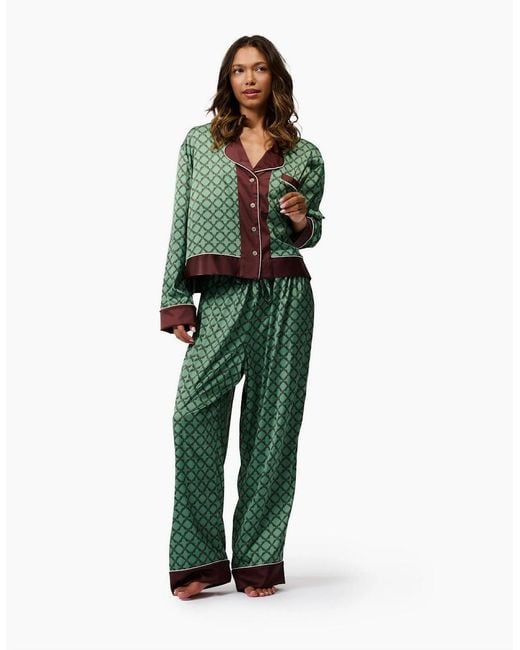 Ted Baker Green Dahlia Long Sleeve Pyjama Set