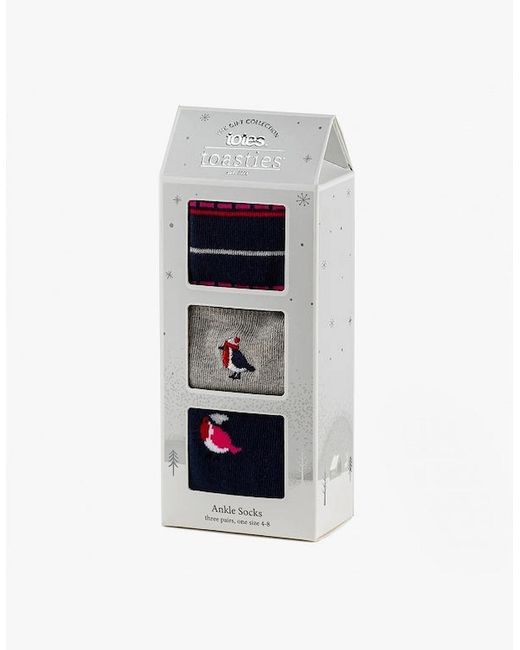 Totes Blue Toasties 3 Pack Crew Socks Multicolour